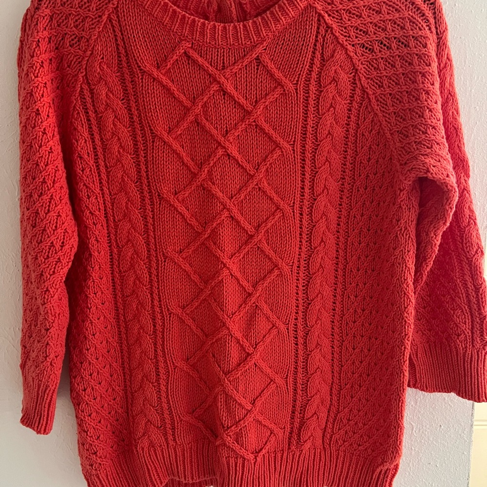 Cozy Coral Cable Knit Sweater